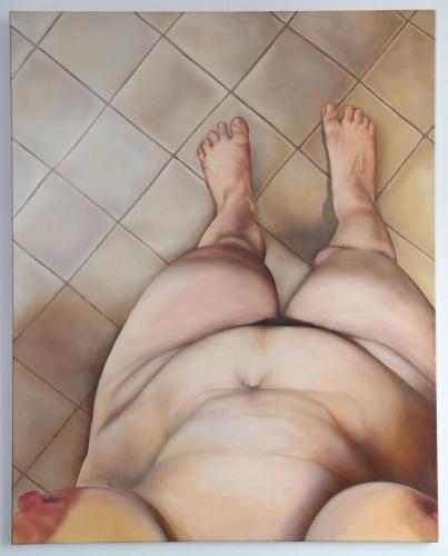 Anika Hochstenbach - 'Verf op botten', Oil on canvas, 90x70 cm